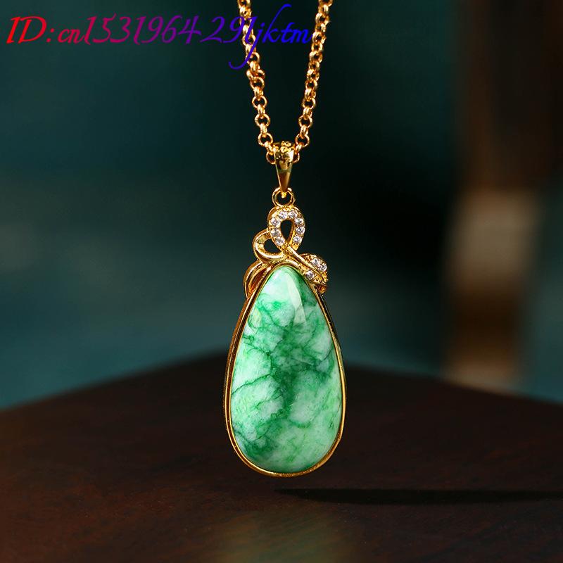 Natural Jade Water Drop Pendan - Gold Plated Jewelry review and price
