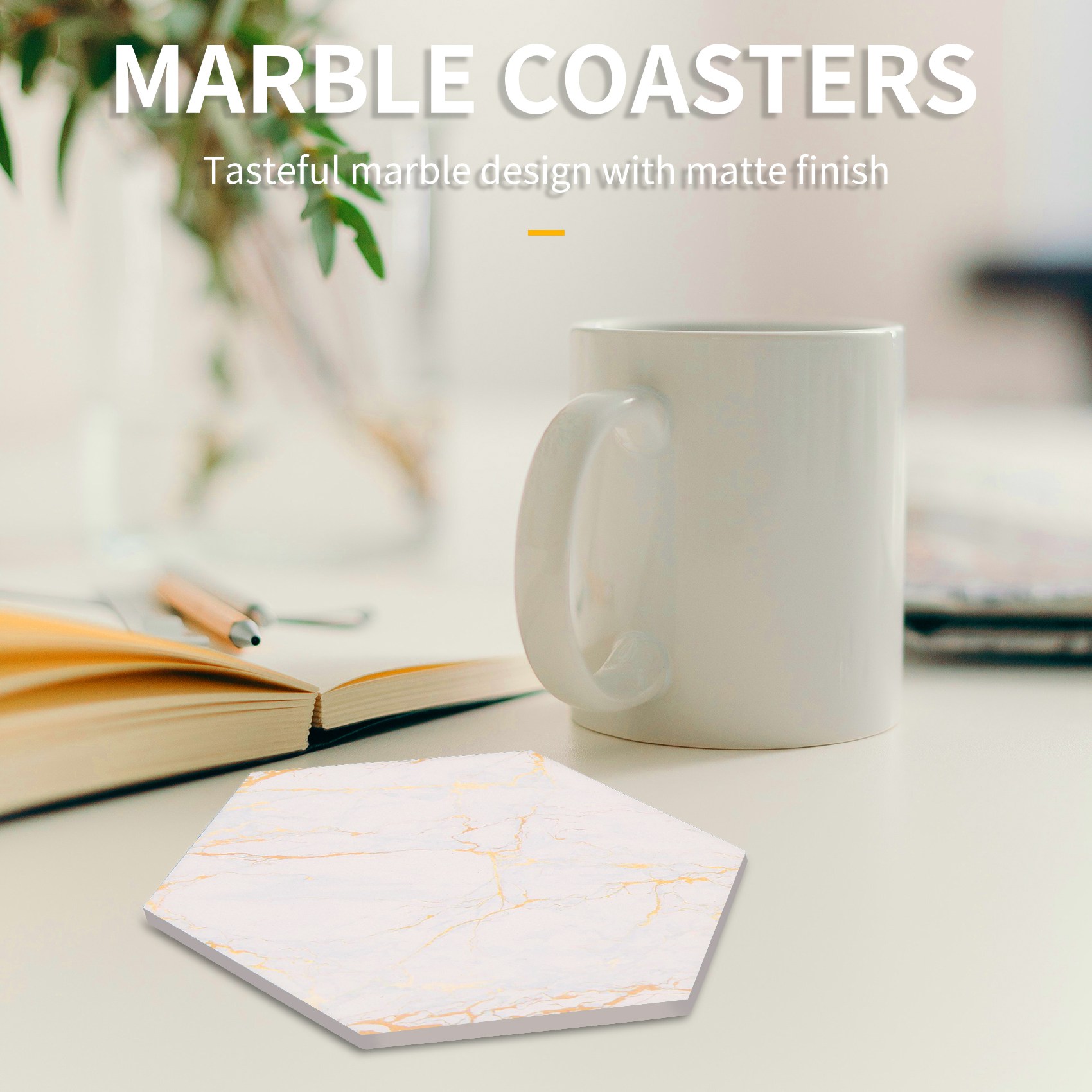 8 PC Coasters For Drinks Absor - Marble Coaster Set review and price