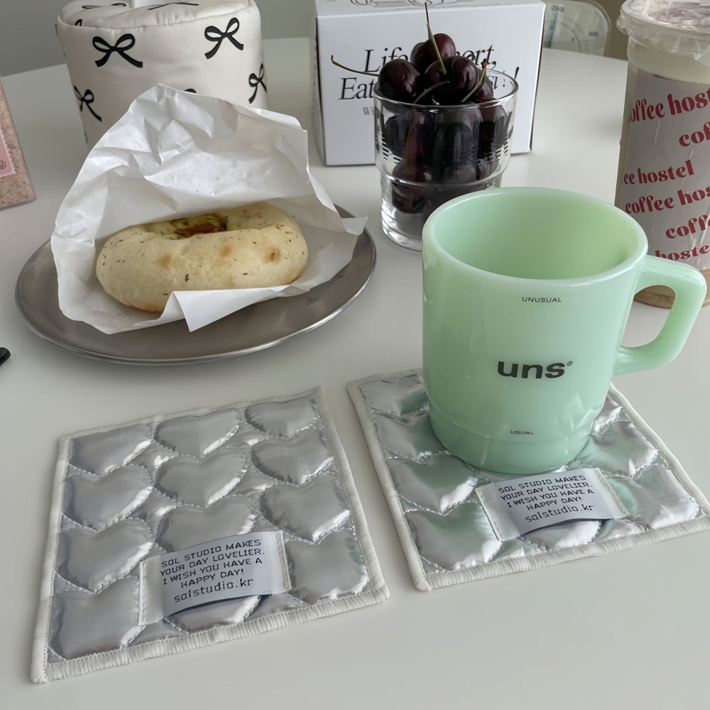 Korean Ins Love Quilted Metal  - Marble Coaster Set review and price