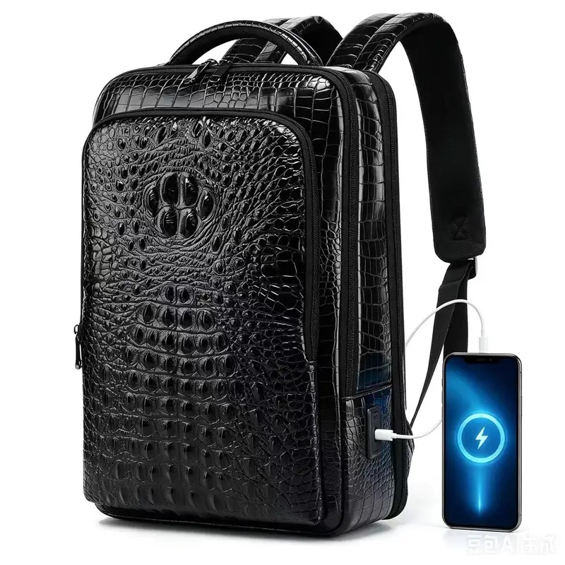 New Men's Crocodile Patterned  - Leather Briefcase review and price