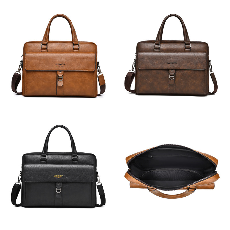 Vintage Dark Brown PU Leather  - Leather Briefcase review and price